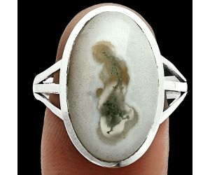 Horse Canyon Moss Agate Ring size-10 SDR244034 R-1006, 12x20 mm