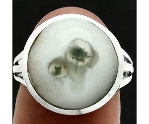 Horse Canyon Moss Agate Ring size-8 SDR244035 R-1006, 14x14 mm