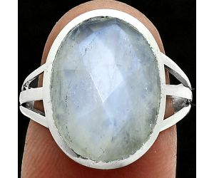 Rainbow Moonstone Checker Ring size-8 SDR244039 R-1006, 12x16 mm