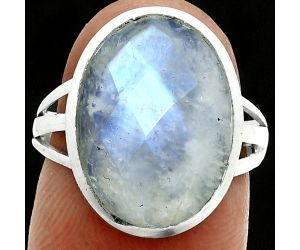 Rainbow Moonstone Checker Ring size-7 SDR244041 R-1006, 12x16 mm