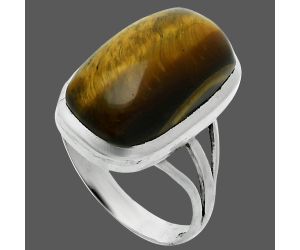 Tiger Eye Ring size-9 SDR244070 R-1006, 11x19 mm