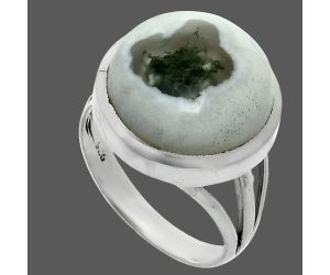 Horse Canyon Moss Agate Ring size-7 SDR244078 R-1006, 14x14 mm