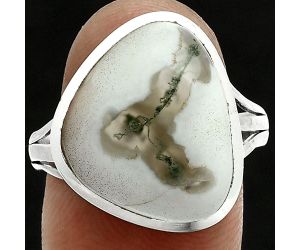 Horse Canyon Moss Agate Ring size-9.5 SDR244080 R-1006, 14x17 mm