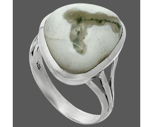 Horse Canyon Moss Agate Ring size-9.5 SDR244080 R-1006, 14x17 mm