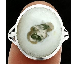 Horse Canyon Moss Agate Ring size-9 SDR244081 R-1006, 14x16 mm