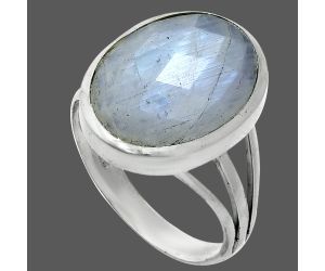 Rainbow Moonstone Checker Ring size-8 SDR244084 R-1006, 12x16 mm