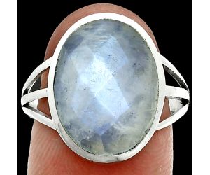 Rainbow Moonstone Checker Ring size-9 SDR244086 R-1006, 12x16 mm