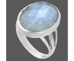 Rainbow Moonstone Checker Ring size-7 SDR244087 R-1006, 12x16 mm