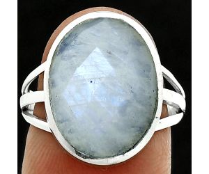 Rainbow Moonstone Checker Ring size-7.5 SDR244088 R-1006, 12x16 mm