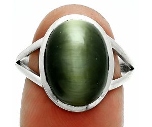 Genuine Cats Eye Ring size-9 SDR244090 R-1005, 10x14 mm