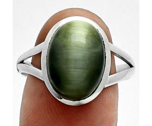 Genuine Cats Eye Ring size-9.5 SDR244092 R-1005, 10x14 mm