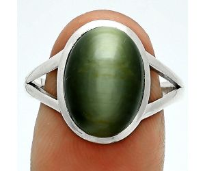 Genuine Cats Eye Ring size-9.5 SDR244098 R-1005, 10x14 mm