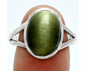 Genuine Cats Eye Ring size-9.5 SDR244100 R-1005, 10x14 mm