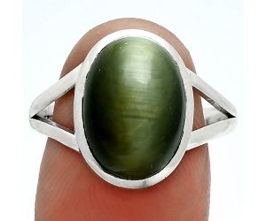 Genuine Cats Eye Ring size-9.5 SDR244104 R-1005, 10x14 mm