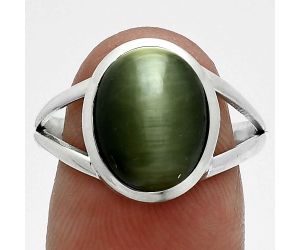 Genuine Cats Eye Ring size-8.5 SDR244109 R-1005, 10x12 mm