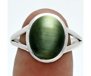 Genuine Cats Eye Ring size-9.5 SDR244112 R-1005, 10x12 mm