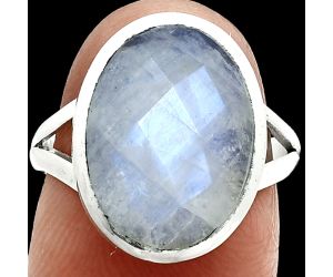 Rainbow Moonstone Checker Ring size-7 SDR244149 R-1005, 12x16 mm