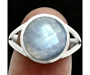 Rainbow Moonstone Checker Ring size-9 SDR244150 R-1005, 12x12 mm