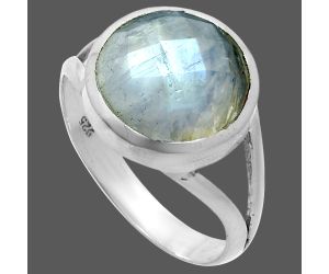 Rainbow Moonstone Checker Ring size-9 SDR244150 R-1005, 12x12 mm