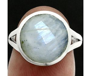 Rainbow Moonstone Checker Ring size-7 SDR244151 R-1005, 12x12 mm