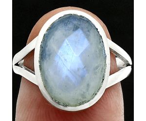 Rainbow Moonstone Checker Ring size-7 SDR244152 R-1005, 10x14 mm