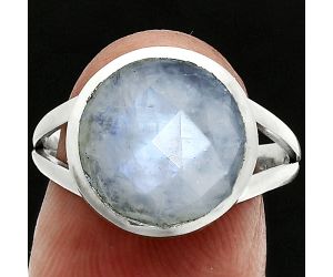 Rainbow Moonstone Checker Ring size-8 SDR244154 R-1005, 12x12 mm