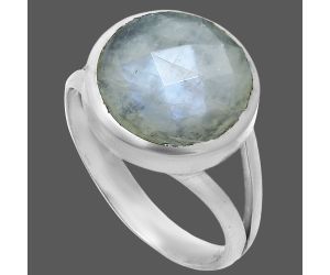 Rainbow Moonstone Checker Ring size-8 SDR244154 R-1005, 12x12 mm