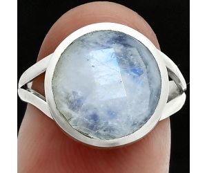 Rainbow Moonstone Checker Ring size-7 SDR244159 R-1005, 12x12 mm