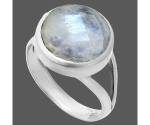 Rainbow Moonstone Checker Ring size-7 SDR244159 R-1005, 12x12 mm