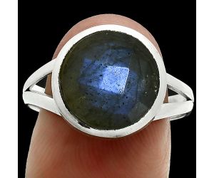 Blue Labradorite Checker Ring size-9.5 SDR244160 R-1005, 12x12 mm