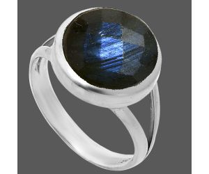 Blue Labradorite Checker Ring size-8 SDR244161 R-1005, 12x12 mm