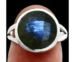 Blue Labradorite Checker Ring size-7 SDR244166 R-1005, 12x12 mm