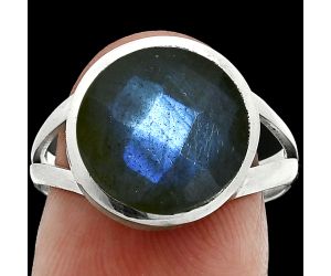 Blue Labradorite Checker Ring size-8 SDR244167 R-1005, 12x12 mm