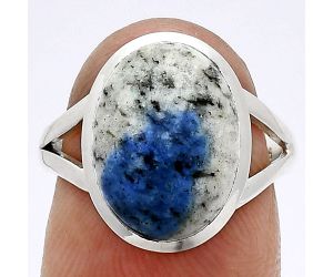 K2 Blue - Azurite In Quartz Ring size-7 SDR244181 R-1005, 10x14 mm