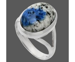 K2 Blue - Azurite In Quartz Ring size-7 SDR244181 R-1005, 10x14 mm