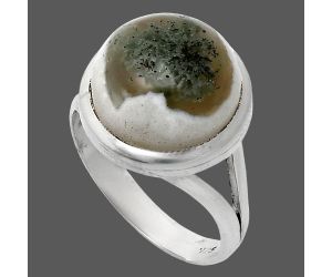 Horse Canyon Moss Agate Ring size-7 SDR244191 R-1005, 13x13 mm