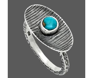 Kingman Copper Teal Turquoise Ring size-8.5 SDR244210 R-1573, 5x5 mm