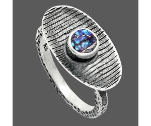 Kingman Purple Dahlia Turquoise Ring size-7 SDR244242 R-1573, 5x5 mm