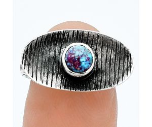 Kingman Purple Dahlia Turquoise Ring size-6 SDR244243 R-1573, 5x5 mm