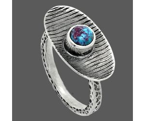 Kingman Purple Dahlia Turquoise Ring size-6 SDR244243 R-1573, 5x5 mm