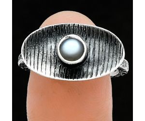 Gray Moonstone Ring size-8.5 SDR244260 R-1573, 5x5 mm