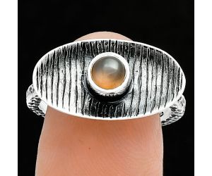 Peach Moonstone Ring size-8 SDR244263 R-1573, 5x5 mm