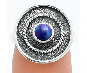 Kingman Purple Dahlia Turquoise Ring size-7 SDR244302 R-1439, 5x5 mm