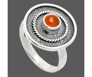 Carnelian Ring size-7.5 SDR244314 R-1439, 5x5 mm