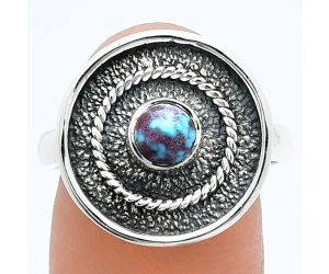 Kingman Purple Dahlia Turquoise Ring size-8 SDR244317 R-1439, 5x5 mm