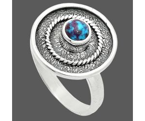 Kingman Purple Dahlia Turquoise Ring size-8 SDR244317 R-1439, 5x5 mm