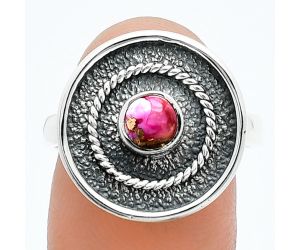 Kingman Pink Dahlia Turquoise Ring size-8 SDR244318 R-1439, 5x5 mm