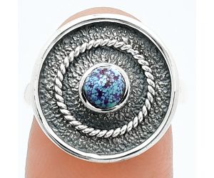 Kingman Purple Dahlia Turquoise Ring size-7 SDR244321 R-1439, 5x5 mm