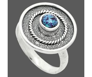 Kingman Purple Dahlia Turquoise Ring size-7 SDR244321 R-1439, 5x5 mm