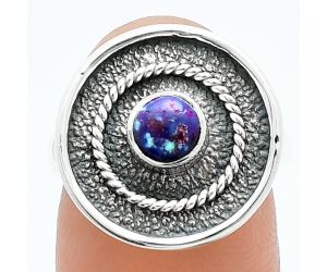 Kingman Purple Dahlia Turquoise Ring size-6 SDR244324 R-1439, 5x5 mm